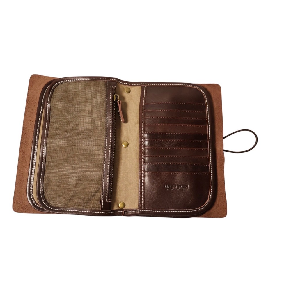 LINSHI TASKS Genuine Leather Journal Planner Folio Wallet Organizer Brown - Picture 12 of 16